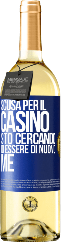 29,95 € Spedizione Gratuita | Vino bianco Edizione WHITE Scusa per il casino, sto cercando di essere di nuovo me Etichetta Blu. Etichetta personalizzabile Vino giovane Raccogliere 2024 Verdejo