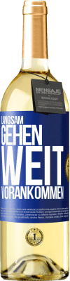 29,95 € Kostenloser Versand | Weißwein WHITE Ausgabe Langsam gehen. Weit vorankommen Blaue Markierung. Anpassbares Etikett Junger Wein Ernte 2024 Verdejo