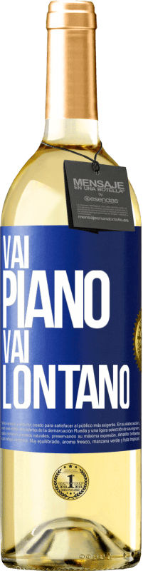 29,95 € Spedizione Gratuita | Vino bianco Edizione WHITE Vai piano Vai lontano Etichetta Blu. Etichetta personalizzabile Vino giovane Raccogliere 2024 Verdejo