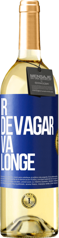 29,95 € Envio grátis | Vinho branco Edição WHITE Ir devagar. Vá longe Etiqueta Azul. Etiqueta personalizável Vinho jovem Colheita 2024 Verdejo