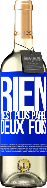 29,95 € Envoi gratuit | Vin blanc Édition WHITE Rien n'est plus pareil deux fois Étiquette Bleue. Étiquette personnalisable Vin jeune Récolte 2023 Verdejo