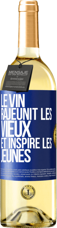 29,95 € Envoi gratuit | Vin blanc Édition WHITE Le vin rajeunit les vieux et inspire les jeunes Étiquette Bleue. Étiquette personnalisable Vin jeune Récolte 2024 Verdejo