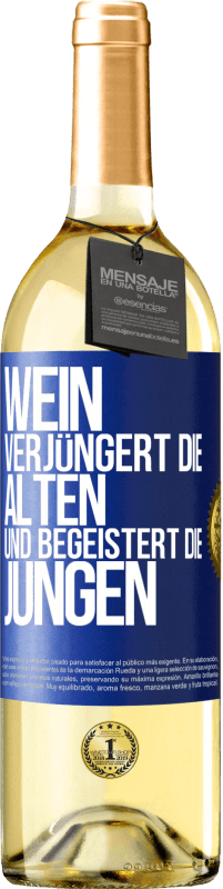 29,95 € Kostenloser Versand | Weißwein WHITE Ausgabe Wein verjüngert die Alten und begeistert die Jungen Blaue Markierung. Anpassbares Etikett Junger Wein Ernte 2023 Verdejo
