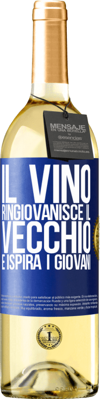 29,95 € Spedizione Gratuita | Vino bianco Edizione WHITE Il vino ringiovanisce il vecchio e ispira i giovani Etichetta Blu. Etichetta personalizzabile Vino giovane Raccogliere 2024 Verdejo