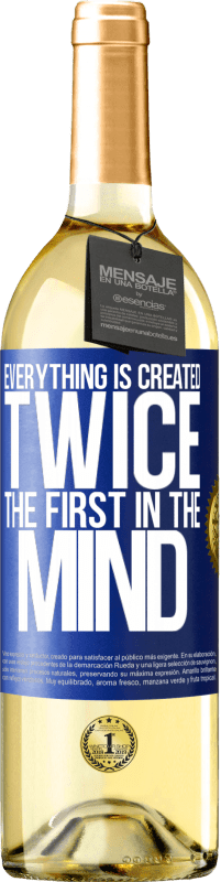 29,95 € Бесплатная доставка | Белое вино Издание WHITE Все создано дважды. Первое в уме Синяя метка. Настраиваемая этикетка Молодое вино Урожай 2023 Verdejo