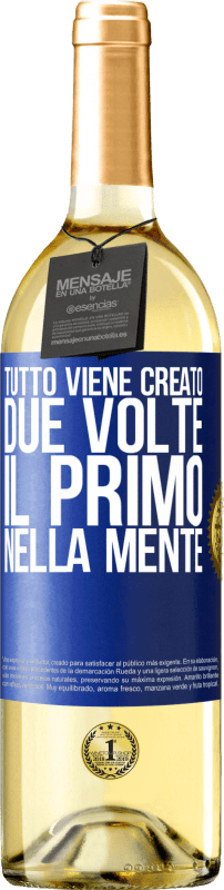 29,95 € Spedizione Gratuita | Vino bianco Edizione WHITE Tutto viene creato due volte. Il primo nella mente Etichetta Blu. Etichetta personalizzabile Vino giovane Raccogliere 2024 Verdejo