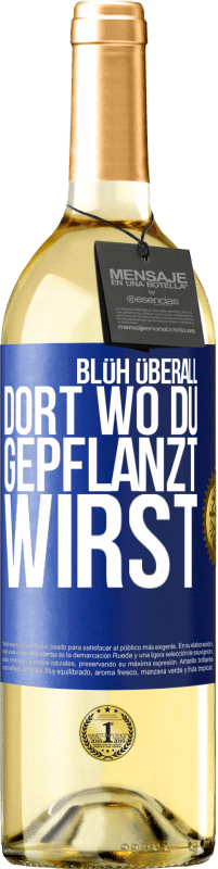 29,95 € Kostenloser Versand | Weißwein WHITE Ausgabe Blüh überall dort, wo du gepflanzt wirst Blaue Markierung. Anpassbares Etikett Junger Wein Ernte 2023 Verdejo