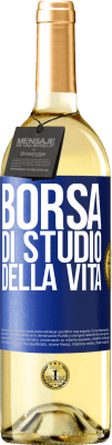29,95 € Spedizione Gratuita | Vino bianco Edizione WHITE Borsa di studio della vita Etichetta Blu. Etichetta personalizzabile Vino giovane Raccogliere 2025 Verdejo