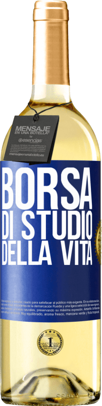 29,95 € Spedizione Gratuita | Vino bianco Edizione WHITE Borsa di studio della vita Etichetta Blu. Etichetta personalizzabile Vino giovane Raccogliere 2024 Verdejo