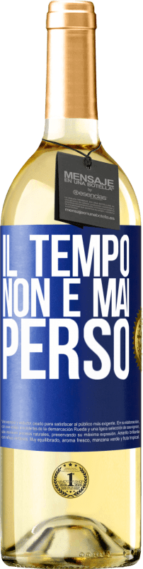 29,95 € Spedizione Gratuita | Vino bianco Edizione WHITE Il tempo non è mai perso Etichetta Blu. Etichetta personalizzabile Vino giovane Raccogliere 2024 Verdejo