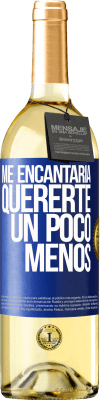 29,95 € Envío gratis | Vino Blanco Edición WHITE Me encantaría quererte un poco menos Etiqueta Azul. Etiqueta personalizable Vino joven Cosecha 2024 Verdejo