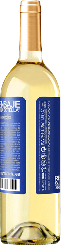 29,95 € Free Shipping | White Wine WHITE Edition Designing is an abstract activity that involves programming, projecting, communicating ... and translating the invisible Blue Label. Customizable label Young wine Harvest 2024 Verdejo