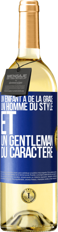 29,95 € Envoi gratuit | Vin blanc Édition WHITE Un enfant a de la grâce, un homme du style et un gentleman du caractère Étiquette Bleue. Étiquette personnalisable Vin jeune Récolte 2024 Verdejo