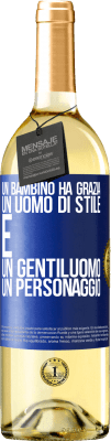 29,95 € Spedizione Gratuita | Vino bianco Edizione WHITE Un bambino ha grazia, un uomo di stile e un gentiluomo, un personaggio Etichetta Blu. Etichetta personalizzabile Vino giovane Raccogliere 2024 Verdejo