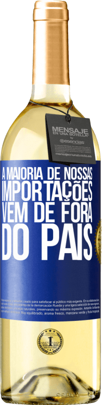 29,95 € Envio grátis | Vinho branco Edição WHITE A maioria de nossas importações vem de fora do país Etiqueta Azul. Etiqueta personalizável Vinho jovem Colheita 2024 Verdejo