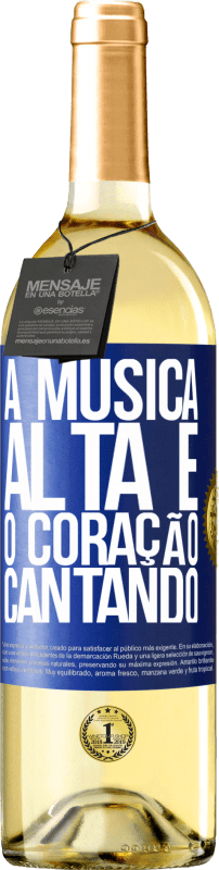 29,95 € Envio grátis | Vinho branco Edição WHITE A música alta e o coração cantando Etiqueta Azul. Etiqueta personalizável Vinho jovem Colheita 2024 Verdejo