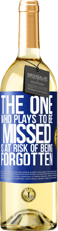 29,95 € Free Shipping | White Wine WHITE Edition The one who plays to be missed is at risk of being forgotten Blue Label. Customizable label Young wine Harvest 2024 Verdejo