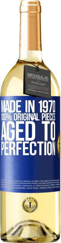 29,95 € 送料無料 | 白ワイン WHITEエディション 1970年製、100％オリジナルピース。Aged to perfection 青いタグ. カスタマイズ可能なラベル 若いワイン 収穫 2024 Verdejo