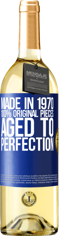 29,95 € 送料無料 | 白ワイン WHITEエディション 1970年製、100％オリジナルピース。Aged to perfection 青いタグ. カスタマイズ可能なラベル 若いワイン 収穫 2025 Verdejo
