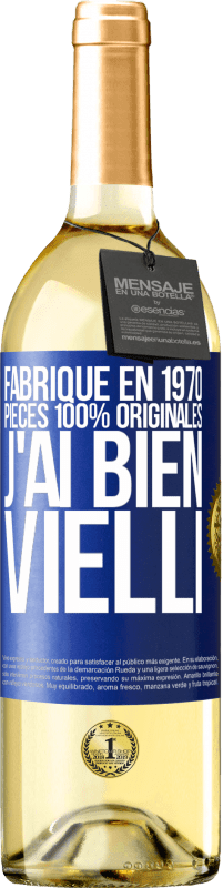 29,95 € Envoi gratuit | Vin blanc Édition WHITE Fabriqué en 1970, pièces 100% originales. J'ai bien vielli Étiquette Bleue. Étiquette personnalisable Vin jeune Récolte 2023 Verdejo