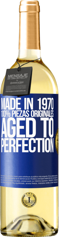 29,95 € Envío gratis | Vino Blanco Edición WHITE Made in 1970, 100% piezas originales. Aged to perfection Etiqueta Azul. Etiqueta personalizable Vino joven Cosecha 2023 Verdejo