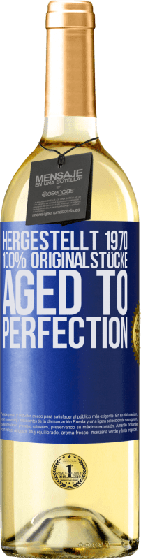 29,95 € Kostenloser Versand | Weißwein WHITE Ausgabe Hergestellt 1970, 100% Originalstücke. Aged to perfection Blaue Markierung. Anpassbares Etikett Junger Wein Ernte 2023 Verdejo