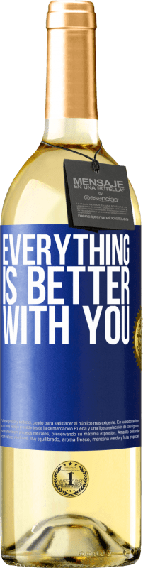 29,95 € Бесплатная доставка | Белое вино Издание WHITE С тобой все лучше Синяя метка. Настраиваемая этикетка Молодое вино Урожай 2023 Verdejo