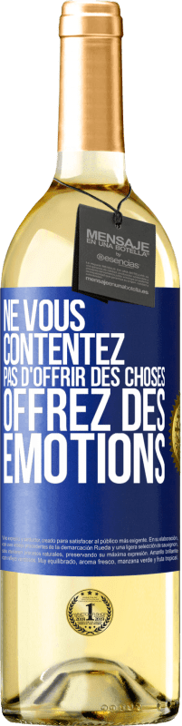 29,95 € Envoi gratuit | Vin blanc Édition WHITE Ne vous contentez pas d'offrir des choses, offrez des émotions Étiquette Bleue. Étiquette personnalisable Vin jeune Récolte 2024 Verdejo