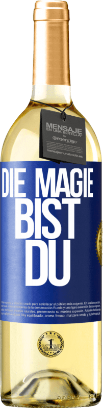 29,95 € Kostenloser Versand | Weißwein WHITE Ausgabe Die Magie bist du Blaue Markierung. Anpassbares Etikett Junger Wein Ernte 2023 Verdejo