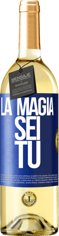 29,95 € Spedizione Gratuita | Vino bianco Edizione WHITE La magia sei tu Etichetta Blu. Etichetta personalizzabile Vino giovane Raccogliere 2023 Verdejo