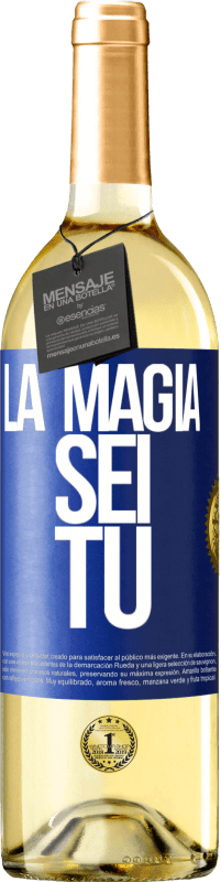 29,95 € Spedizione Gratuita | Vino bianco Edizione WHITE La magia sei tu Etichetta Blu. Etichetta personalizzabile Vino giovane Raccogliere 2025 Verdejo