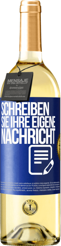 29,95 € Kostenloser Versand | Weißwein WHITE Ausgabe Schreib deine eigene Nachricht Blaue Markierung. Anpassbares Etikett Junger Wein Ernte 2023 Verdejo