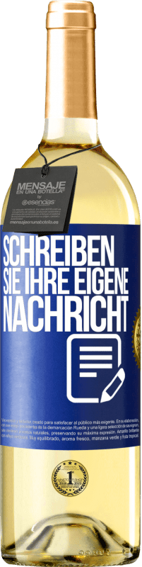 29,95 € Kostenloser Versand | Weißwein WHITE Ausgabe Schreib deine eigene Nachricht Blaue Markierung. Anpassbares Etikett Junger Wein Ernte 2024 Verdejo