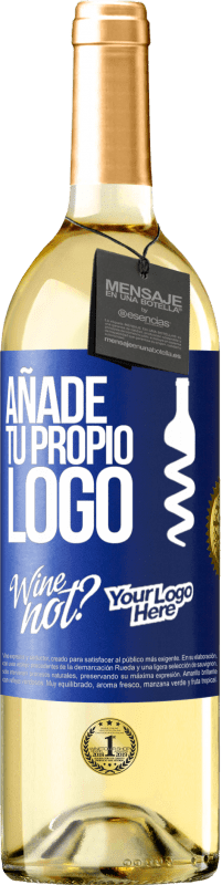 29,95 € Envío gratis | Vino Blanco Edición WHITE Añade tu propio logo Etiqueta Azul. Etiqueta personalizable Vino joven Cosecha 2023 Verdejo