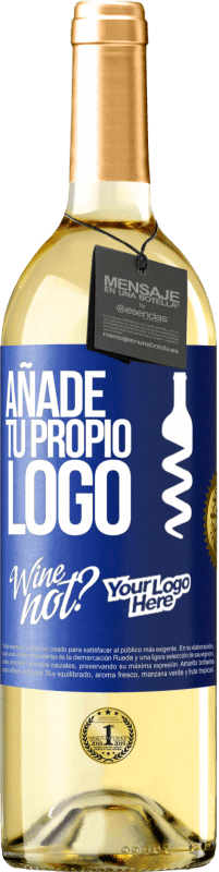 29,95 € Envío gratis | Vino Blanco Edición WHITE Añade tu propio logo Etiqueta Azul. Etiqueta personalizable Vino joven Cosecha 2024 Verdejo