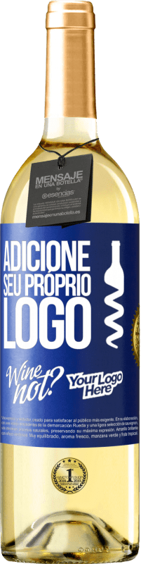 29,95 € Envio grátis | Vinho branco Edição WHITE Adicione seu próprio logo Etiqueta Azul. Etiqueta personalizável Vinho jovem Colheita 2023 Verdejo