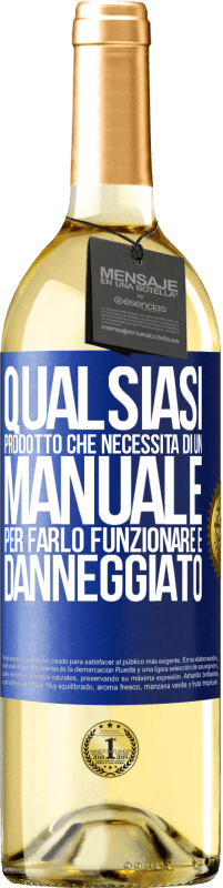 29,95 € Spedizione Gratuita | Vino bianco Edizione WHITE Qualsiasi prodotto che necessita di un manuale per farlo funzionare è danneggiato Etichetta Blu. Etichetta personalizzabile Vino giovane Raccogliere 2023 Verdejo