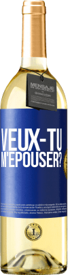 29,95 € Envoi gratuit | Vin blanc Édition WHITE Veux-tu m'épouser? Étiquette Bleue. Étiquette personnalisable Vin jeune Récolte 2023 Verdejo