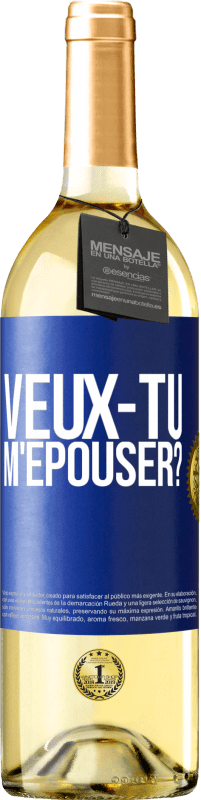 29,95 € Envoi gratuit | Vin blanc Édition WHITE Veux-tu m'épouser? Étiquette Bleue. Étiquette personnalisable Vin jeune Récolte 2023 Verdejo