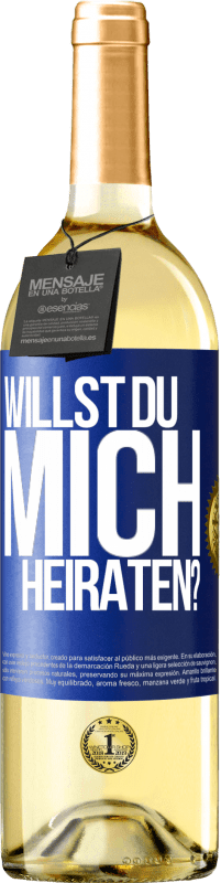 29,95 € Kostenloser Versand | Weißwein WHITE Ausgabe Willst du mich heiraten? Blaue Markierung. Anpassbares Etikett Junger Wein Ernte 2024 Verdejo