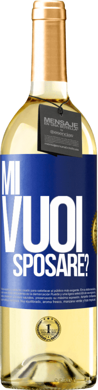 29,95 € Spedizione Gratuita | Vino bianco Edizione WHITE Mi vuoi sposare? Etichetta Blu. Etichetta personalizzabile Vino giovane Raccogliere 2024 Verdejo