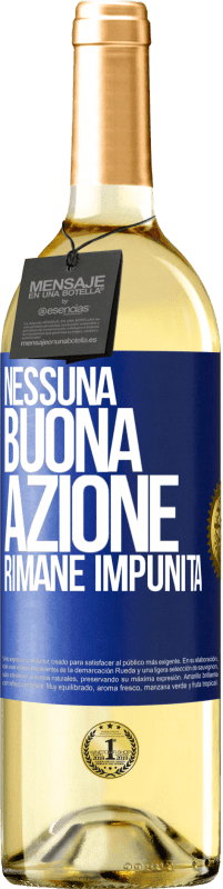 29,95 € Spedizione Gratuita | Vino bianco Edizione WHITE Nessuna buona azione rimane impunita Etichetta Blu. Etichetta personalizzabile Vino giovane Raccogliere 2023 Verdejo