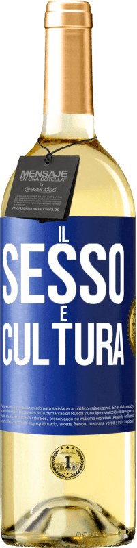 29,95 € Spedizione Gratuita | Vino bianco Edizione WHITE Il sesso è cultura Etichetta Blu. Etichetta personalizzabile Vino giovane Raccogliere 2023 Verdejo