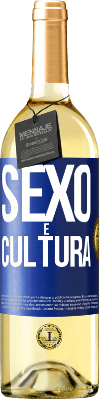 29,95 € Envio grátis | Vinho branco Edição WHITE Sexo é cultura Etiqueta Azul. Etiqueta personalizável Vinho jovem Colheita 2023 Verdejo