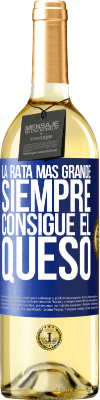 29,95 € Envío gratis | Vino Blanco Edición WHITE La rata más grande siempre consigue el queso Etiqueta Azul. Etiqueta personalizable Vino joven Cosecha 2024 Verdejo