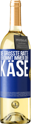 29,95 € Kostenloser Versand | Weißwein WHITE Ausgabe Die größte Ratte bekommt immer den Käse Blaue Markierung. Anpassbares Etikett Junger Wein Ernte 2023 Verdejo