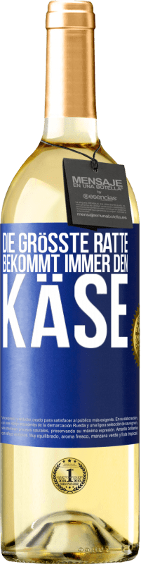 29,95 € Kostenloser Versand | Weißwein WHITE Ausgabe Die größte Ratte bekommt immer den Käse Blaue Markierung. Anpassbares Etikett Junger Wein Ernte 2023 Verdejo