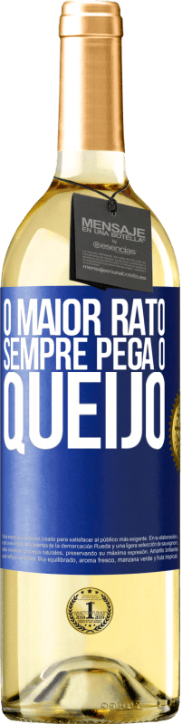 29,95 € Envio grátis | Vinho branco Edição WHITE O maior rato sempre pega o queijo Etiqueta Azul. Etiqueta personalizável Vinho jovem Colheita 2023 Verdejo