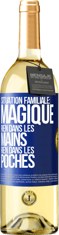 29,95 € Envoi gratuit | Vin blanc Édition WHITE Situation familiale: magique. Rien dans les mains, rien dans les poches Étiquette Bleue. Étiquette personnalisable Vin jeune Récolte 2025 Verdejo