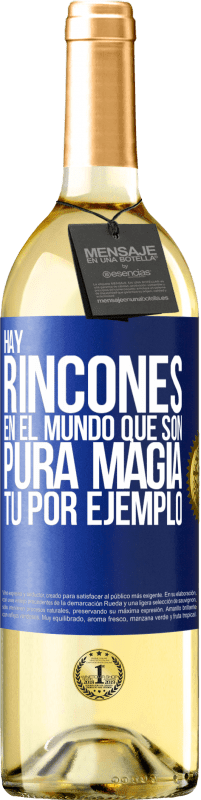 29,95 € Envío gratis | Vino Blanco Edición WHITE Hay rincones en el mundo que son pura magia. Tú por ejemplo Etiqueta Azul. Etiqueta personalizable Vino joven Cosecha 2024 Verdejo